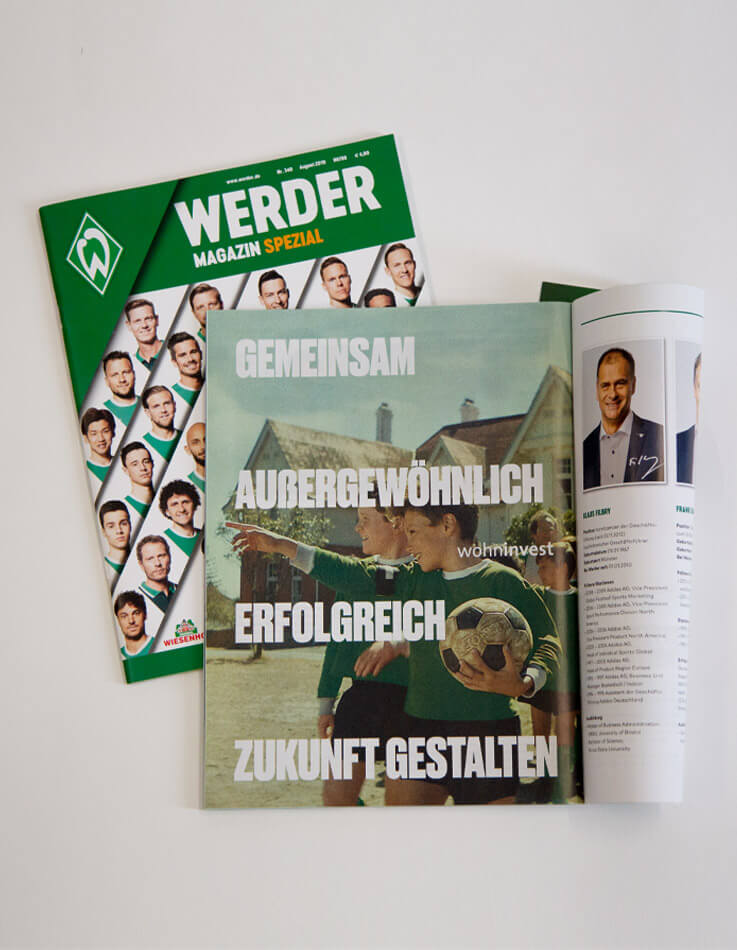 Dieses Bild zeigt eine Anzeige der Fa. Wohninvest im Werder Magazin Spezial 2019.
