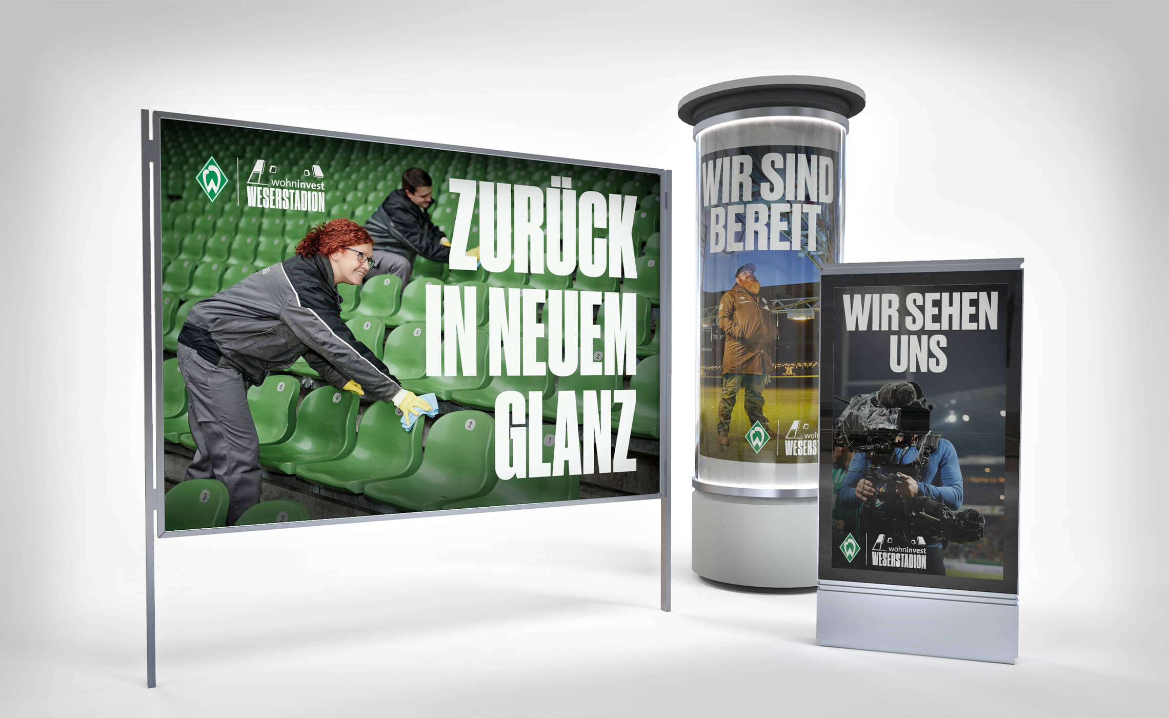 Dieses Bild zeigt eine Marketingkampagne mit Werder Bremen zum Rückrundenstart der Fussball-Bundesliga.