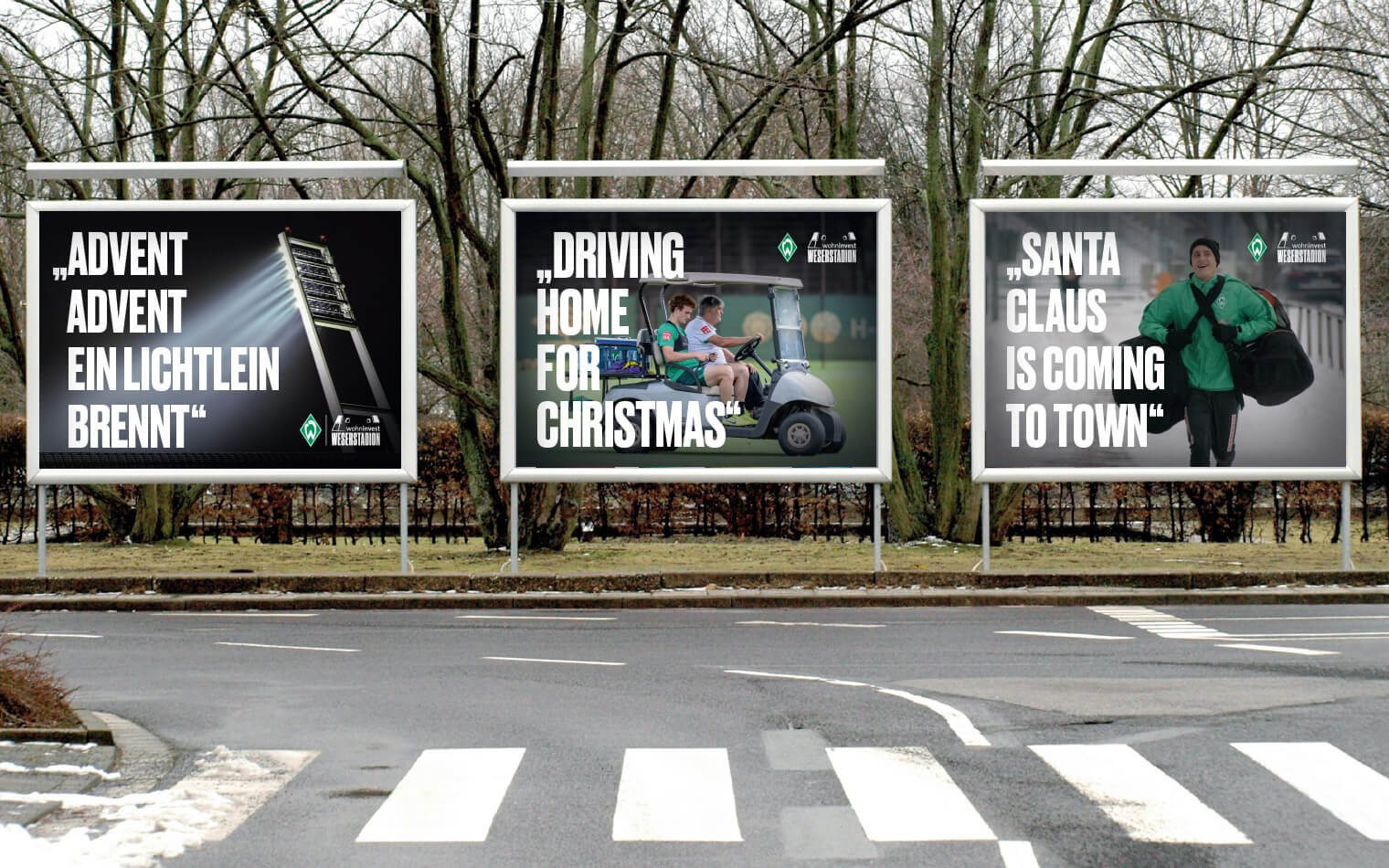 Dieses Bild zeigt eine Marketingkampagne mit Werder Bremen zur Winterpause der Fussball-Bundesliga