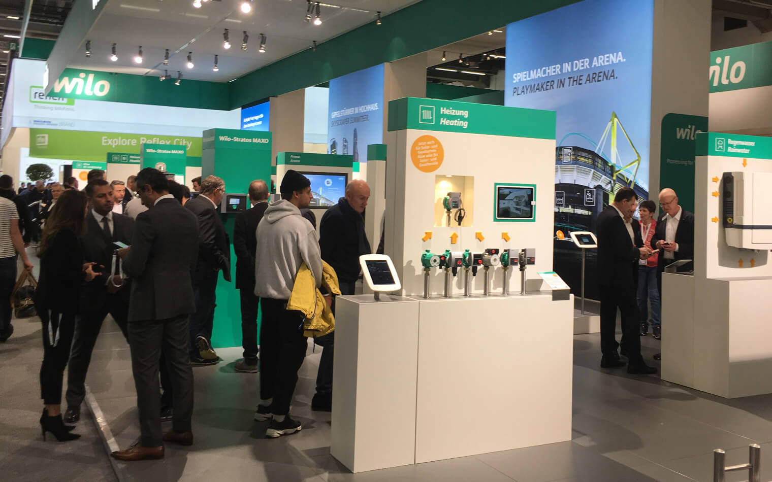 This picture shows the stand of Wilo SE at the ISH 2019 in Frankfurt am Main.